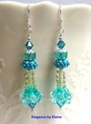 Montana Blue Flower Tower Statement Earrings Handmade Colorful Flowers Sterling — photo 3