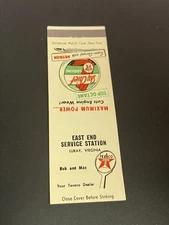 Vintage Virginia Matchbook “East End Service Station - Texaco Gasoline” Luray