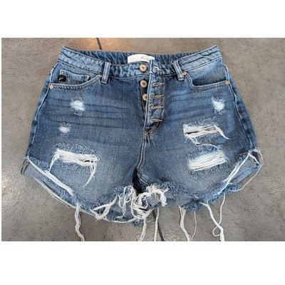 KanCan Juniors Distressed Denim Jean Shorts - Size 5