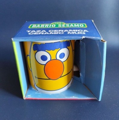 Taza Blas Bert Barrio Sésamo Sesame Street Vintage Cerámica Original Con Caja