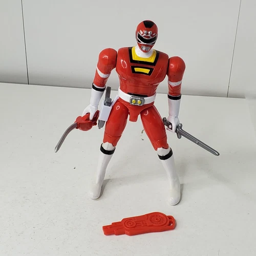 VTG Red Ranger Power Rangers Turbo Key Double Action Figure Complete 1996 Weapon