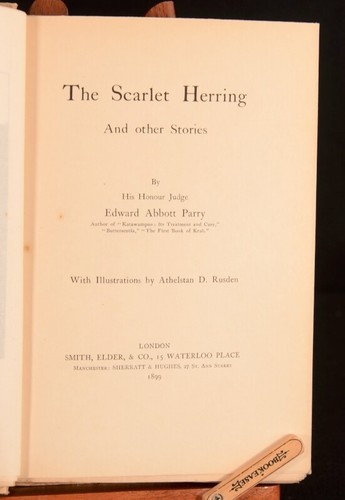 1899 The Scarlet Herring And Other Stories Limited Ed Signed Anthology haute qualité Childrens