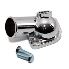 Chevy V8 Chrome Plated Water Neck Thermostat Housing Temp Port Sbc 350 Bbc 454