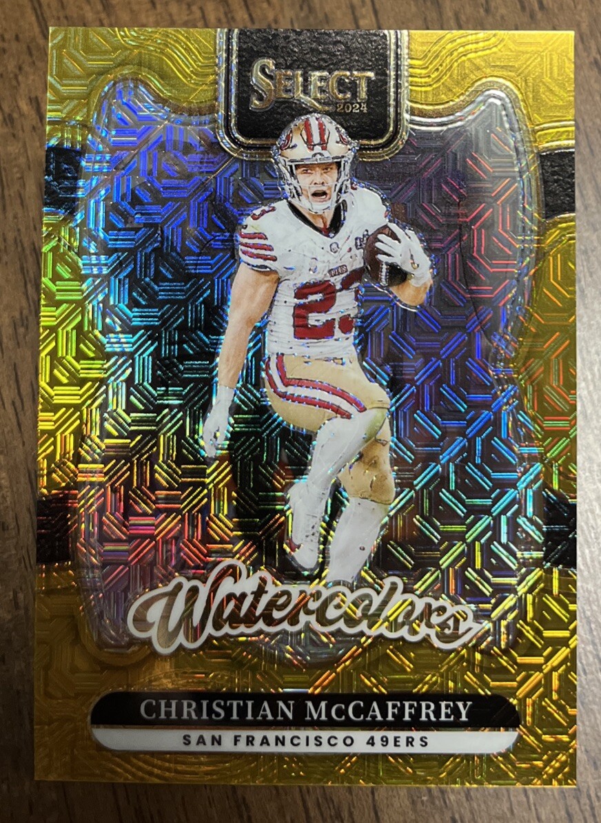 2024 Select Christian McCaffrey Watercolors Gold Prizm /10