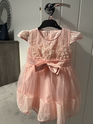 Baby Girl Toddler Pink Party Dress Age 2-3 UK