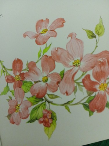 THREE LOT Fold & Seal 60s-70s PINK DOGWOOD BLOSSOMS 1-Sheet Mailer Stationery - Picture 5 of 7