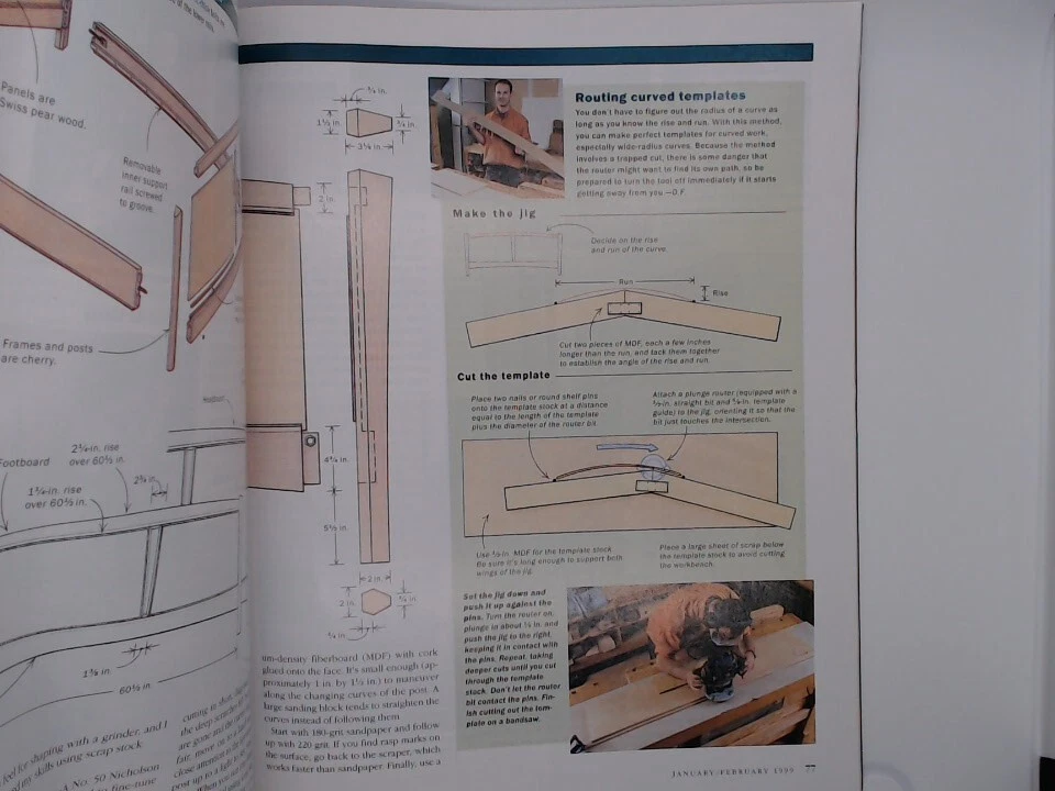 Fine woodworking magazine January 1999 dovetail jigs wood glue finishes cordless Foto 4 de 4