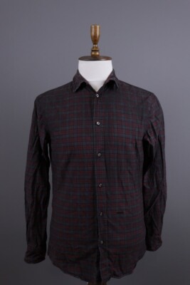 Dsquared 2 Multicolor Check Plaid Long Sleeve Button Down Overshirt Size 50