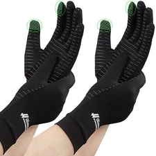 2-Pairs Pack Copper Full Finger Compression Gloves Copper Arthritis Gloves fo...