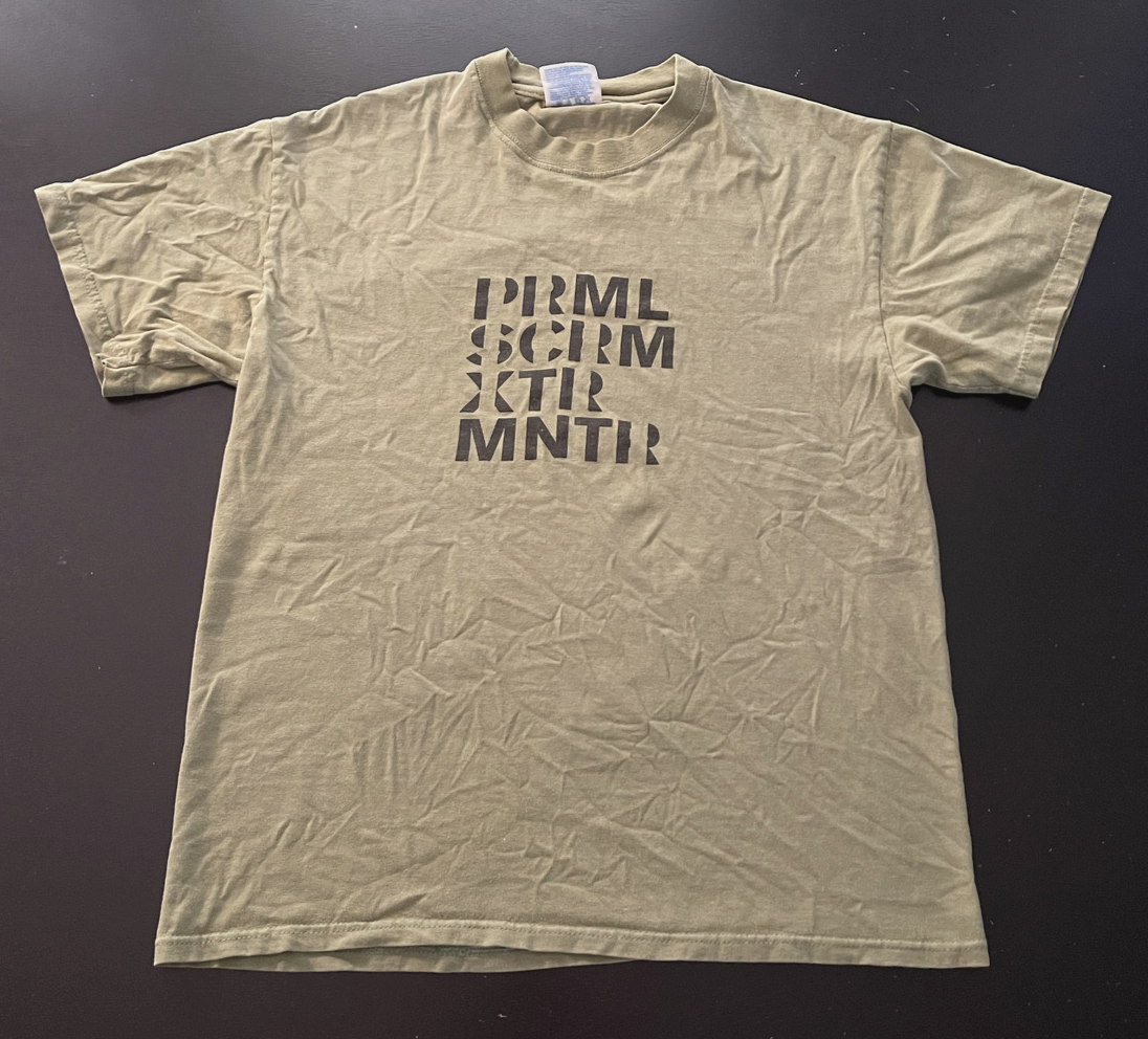 Vintage PRIMAL SCREAM - XTRMNTR 2000 Tour T-Shirt, Military