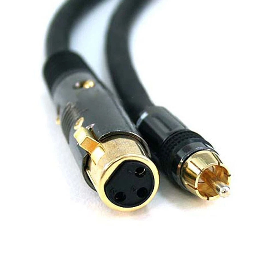 3FT Premium XLR 3 Pin Female to RCA Male Mic Microphone Audio Cable Cord Gold - Image 2 of 2