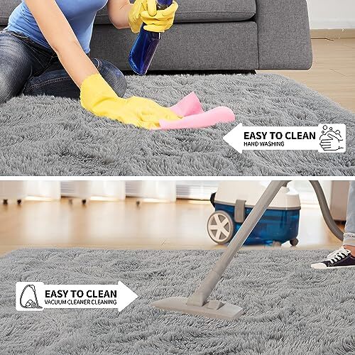 Super Soft Fluffy Rugs for Living Room, Area Rugs 8x10 for 8 x 10 Feet Grey - Picture 7 of 7
