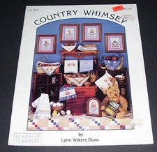 COUNTRY WHIMSEY COUNTED CROSS LEAFLET PATTERN BOOK LYNN WATERS BUSA 1987 BK 9