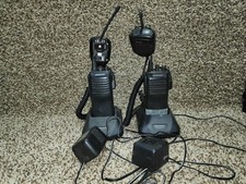 2X Kenwood TK-360 UHF Transceiver, Chargers, and Shoulder Speakers