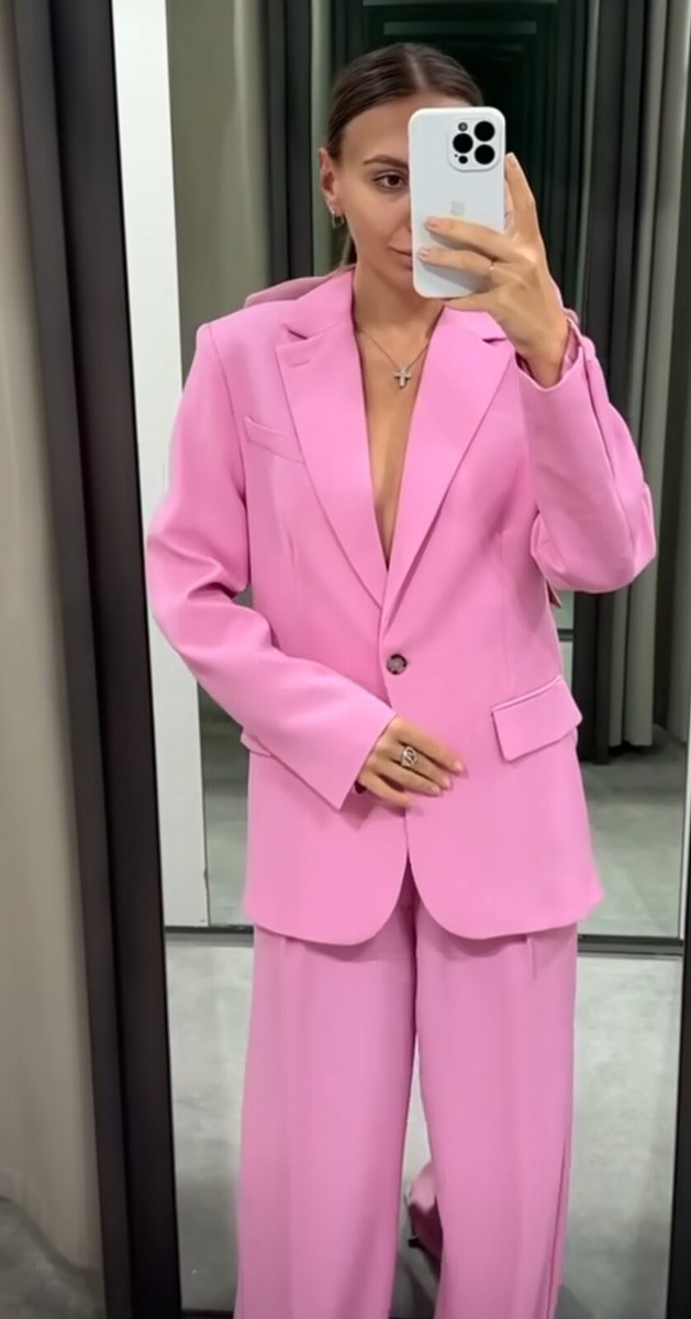 アウターその他 GOLDEN Woman Blazer Pink GWP00829P00196525235 ZARA WOMEN SIZE S, XL, STRAIGHT CUT BLAZER LIGHT PINK REF