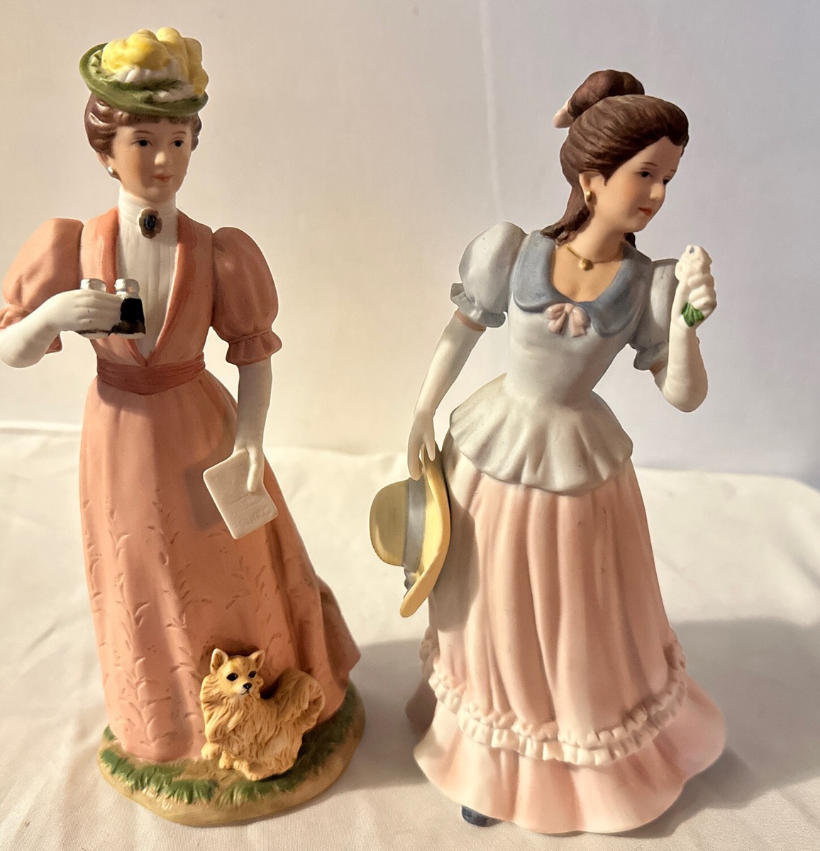 2) VTG HOMCO TALL VICTORIAN LADY FIGURINES 1403 BINOCULARS