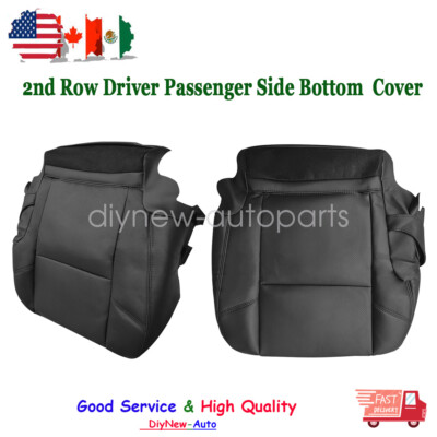 2nd Row Both Side Bottom Leather Cover Black For 2007-14 Cadillac Escalade