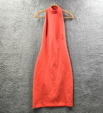 New Zara Womens Pencil Dress Size XS Orange Sleeveless Halter Neck Knee Length
