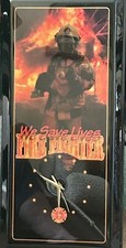 EMS Firefighter Wall Clock Fireman WE SAVE LIVES Black Rescue Badge Responder