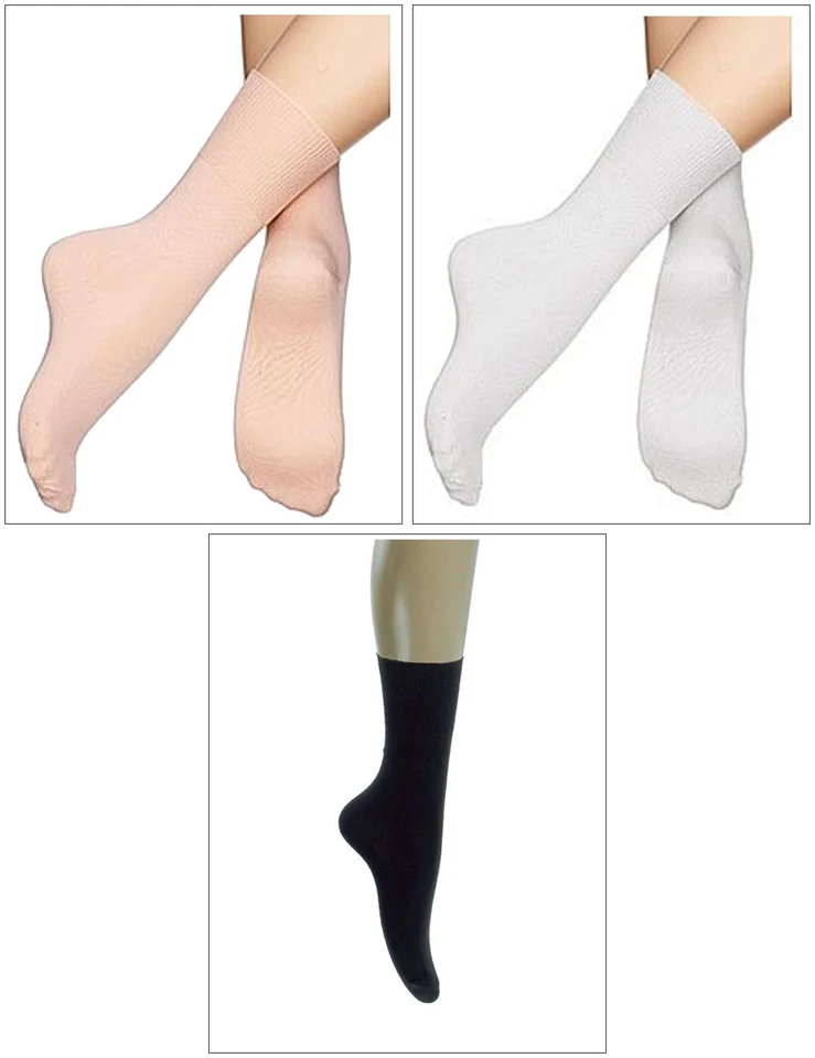 Starlite Ballet Socks Girls Dance Pair- White Pink Black