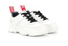 Zadig and Voltaire Cream Leather Low Top Sneakers Youth Size 2.5/Women's 4.5