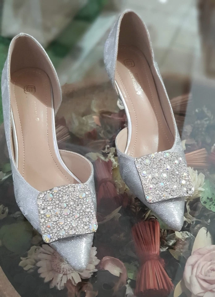 Chaussures Femme De Cérémonie Argent YMX510 Escarpins Mariage P/E 2025 Talon - Photo 3/4