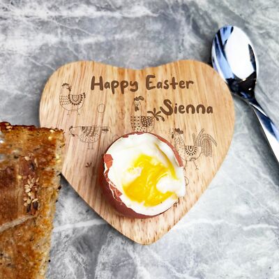 Süße Hühner Ostern personalisiert Geschenk Herzform Frühstück Ei Halter Brett