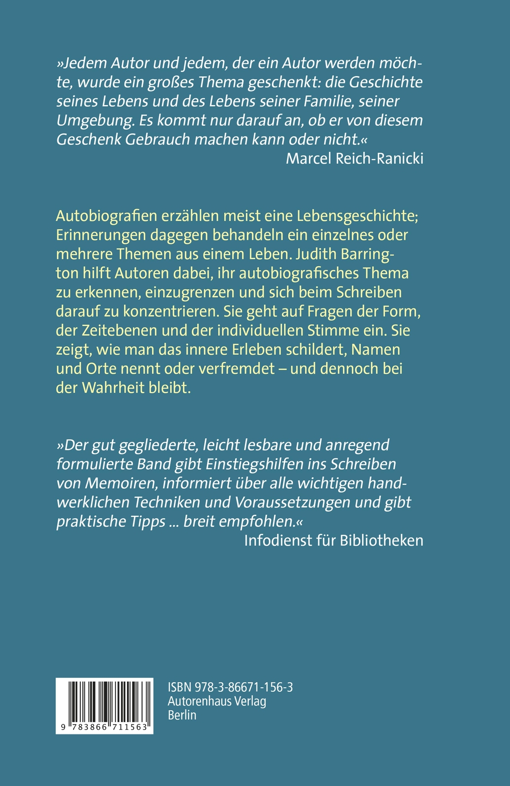 Thumbnail - Meine Erinnerungen, Mein Leben Judith Barrington
