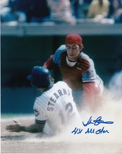 JOHN STEARNS   NEW YORK METS  4 X ALL STAR   ACTION SIGNED 8x10