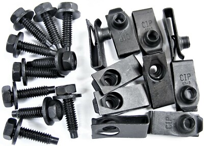 Dodge Truck Body Bolts & U-nut Clips- 1/4-20 x 1''- 7/16'' Hex- 20pcs (10ea)- #408