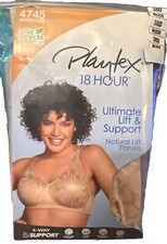 Playtex 18 Hour Bra Wirefree Ultimate Lift True Support Womens 4745 Natural Soft