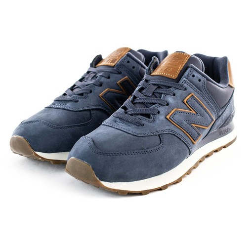Scarpe sportive uomo New Balance ML574NBD blu-marrone pelle | eBay