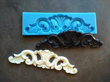 Silicone Mold ornate pediment 22cm long, furniture moulds, carved elements, Form