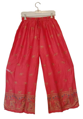 Alibaba-Harems Hose Aladin Plazzo Hose S/M weites Bein Lachsfarben Indien