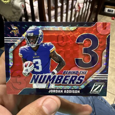 Addison Number 2023 Zenith #14 Jordan Addison Behind the Numbers Red Mosaic Minnesota ...