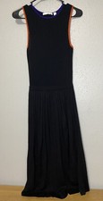 Hugo Boss Dress Womens Extra Small Pleated Black Midi Sleeveless