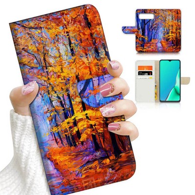 ( For Google Pixel 8A ) Wallet Flip Case Cover AJ23030 Autumn Forest