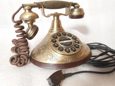 TAE Funktion altes antik Optik Telefon Messing Wählscheibe Optik - Bild 1 von 4