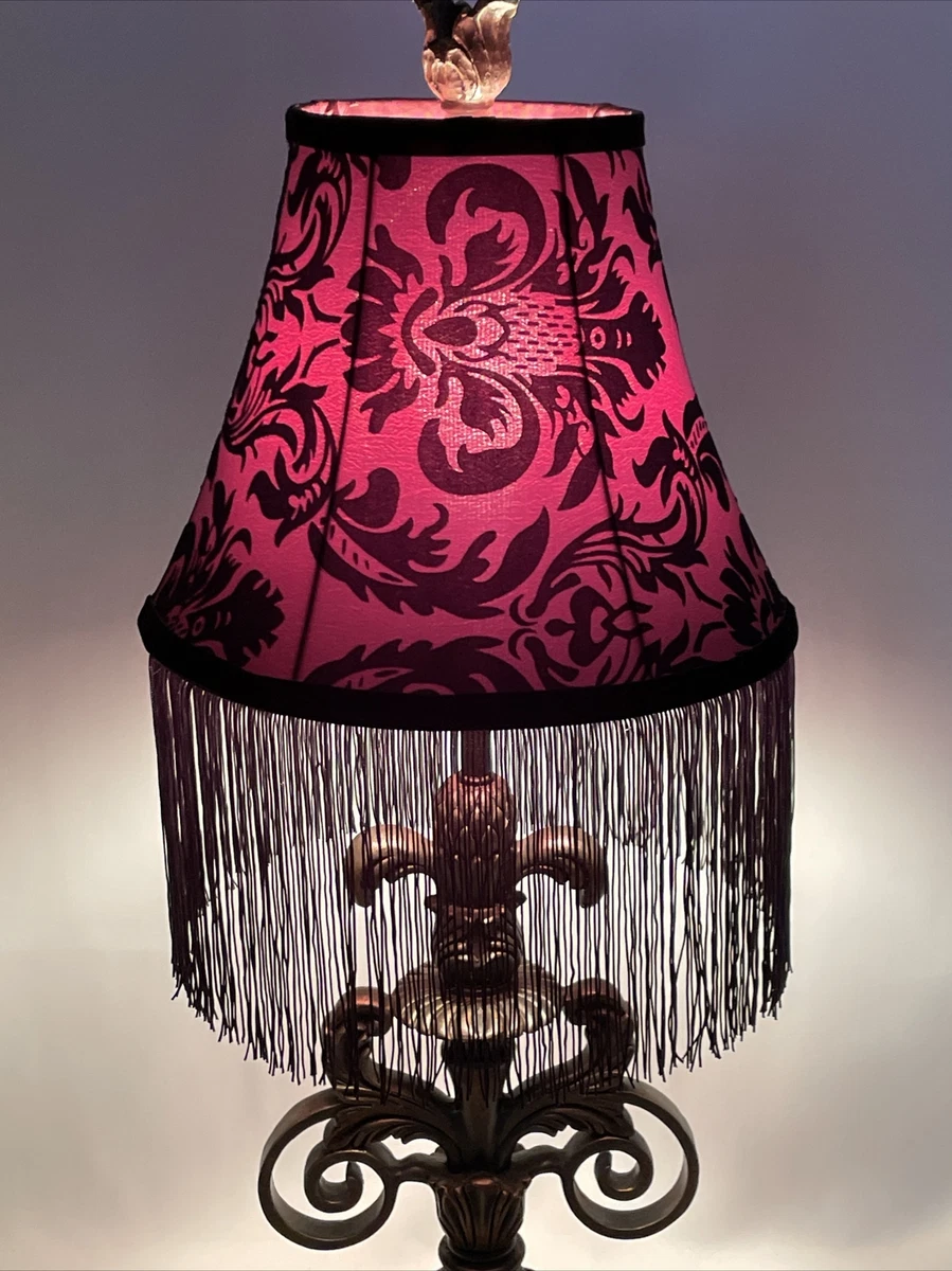 Antique Vtg Styl Victorian Art Deco Buffet Table Lamp Shade 10