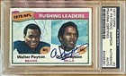 WALTER PAYTON & OJ SIMPSON 1977 Topps #3 Rushing Leaders PSA DNA Auto Autograph