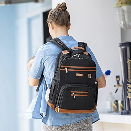 Baby Diaper Bag Backpack for Mom, Travel Baby Bags for Boys Girls Black 619