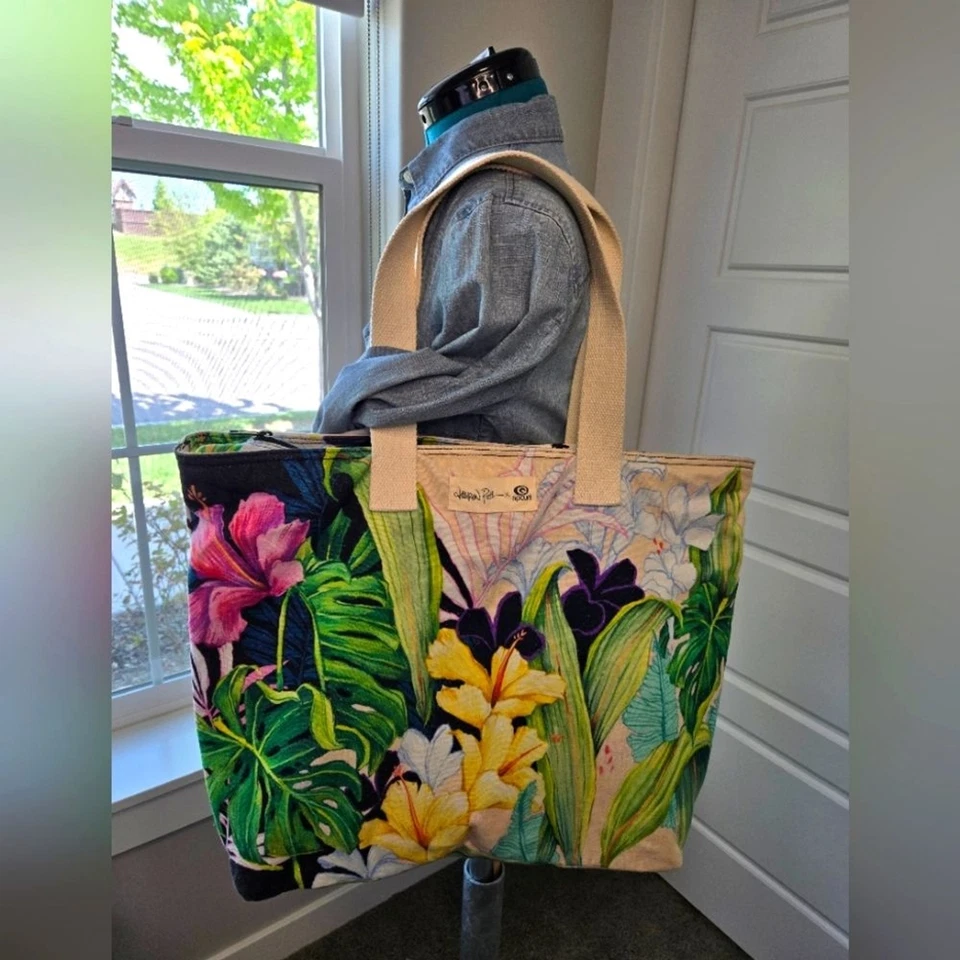 BOLSO DE PLAYA RIP CURL X LAUREN ROTH EDICIÓN LIMITADA BOLSO FLORAL ALOHA HAWAII MUJER Foto 2 de 4