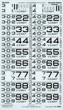 Yellow Wings Decals 48034 x 1/48 Vought OS2U1 Kingfisher Plane Sq. Plus VO3/VO4