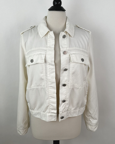NUEVO CON ETIQUETAS GAP Relajado Ligero Tencel Sarga Icono Chaqueta MEDIANO Gorra de Nieve Bolsillo - Imagen 2 de 14