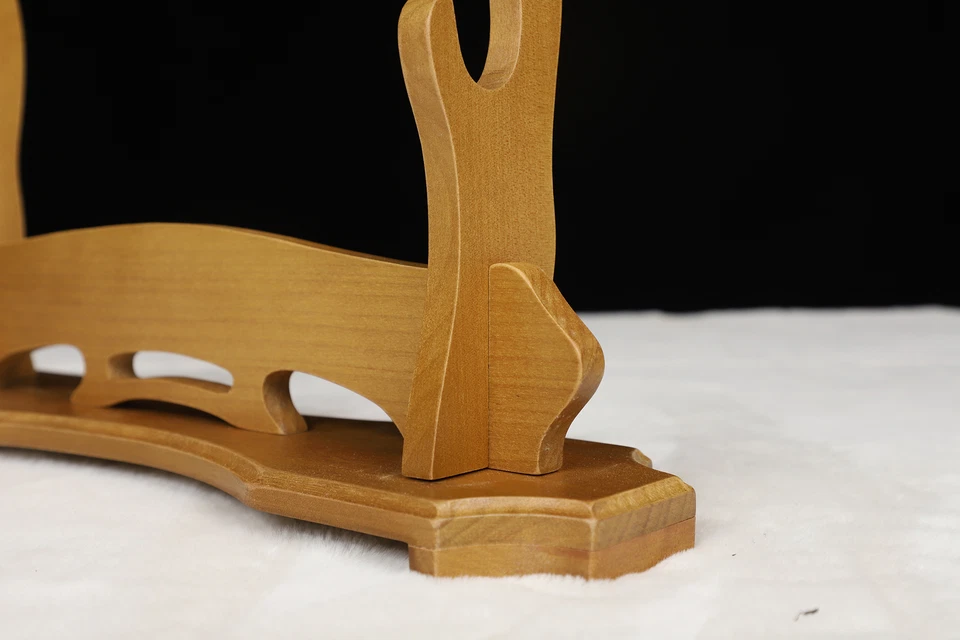 2-Tier Sword Stand for Display Japanese Samurai Katana Sword Holder Yellow Wood  - Image 4 of 4