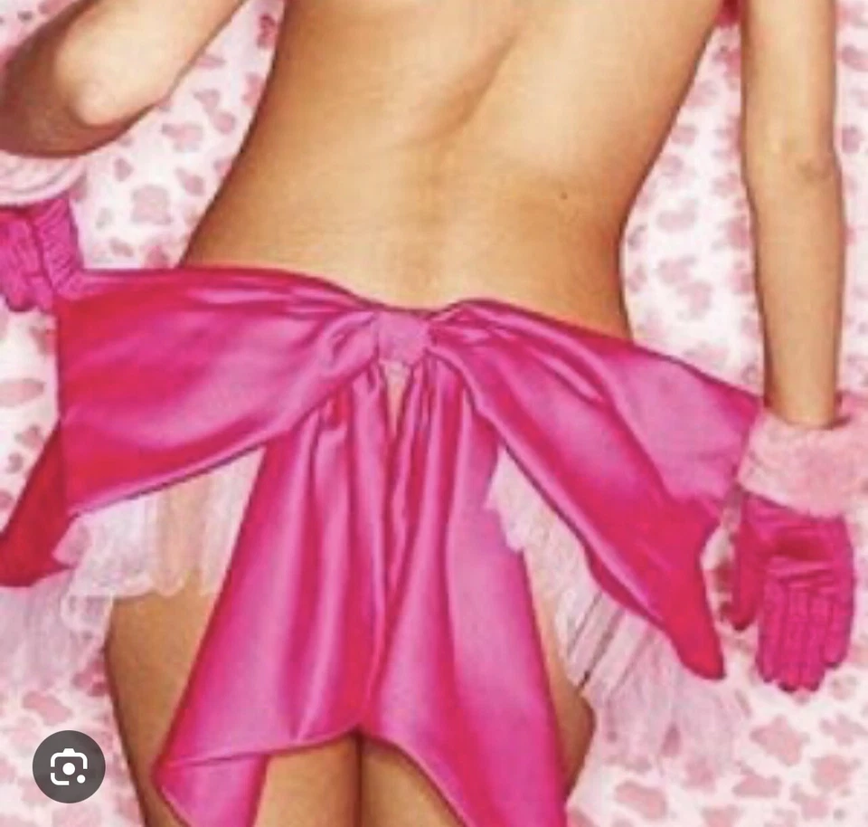 Sexy Vintage Victoria’s Secret Long pink rhinestone gloves And Santa Costume - Image 4 of 4