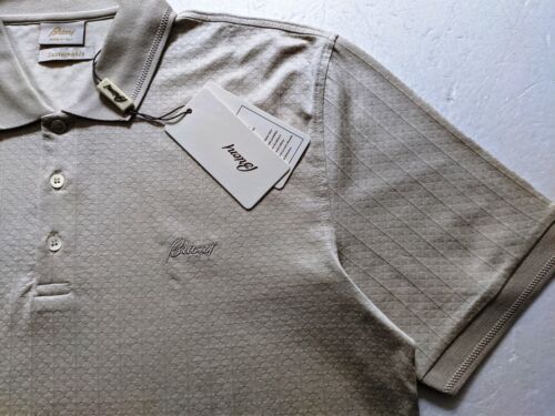 BRIONI MENS ECRU POLO T-SHIRT SIZE L - Imagen 3 de 7