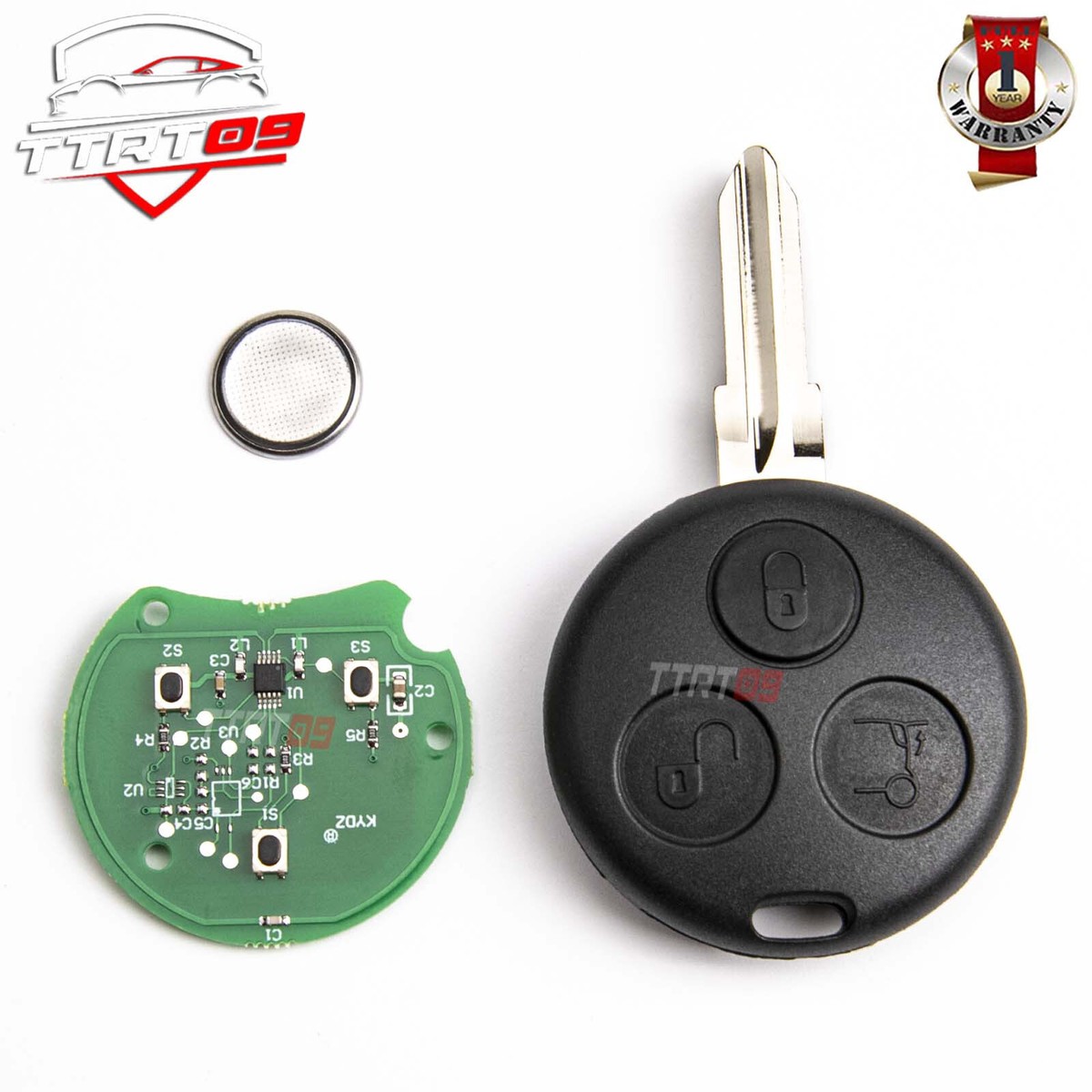 Chiave Telecomando Completa A4518203797 Per SMART FORTWO 451 Con Scheda Elettronica E Circuito 3 Tasti 434MHz - Foto 4
