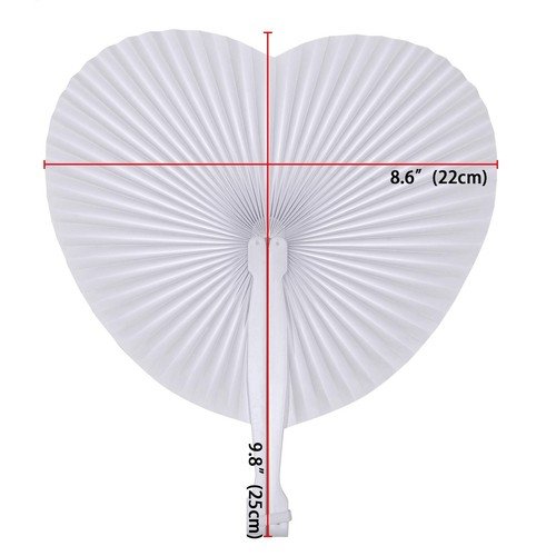 Bestage 60 Pack Folding Handheld Fans Paper White Wedding Round Shaped Accord... - Picture 2 of 9