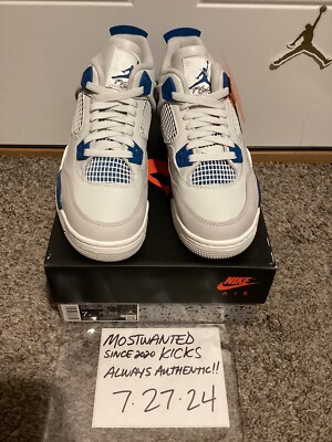 DS 2024 Nike Air Jordan Retro 4 OG Military (Industrial) Blue GS